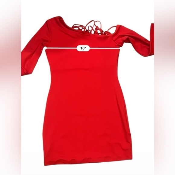 Susana Monaco Women’s Red Cut-Out Shoulder Dress, Size M - Long Sleeve - Picture 10 of 14